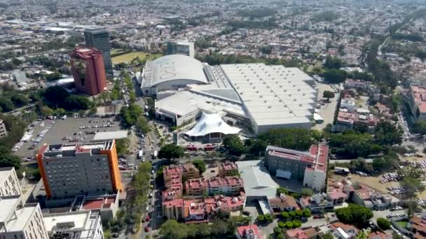Centro Exposiciones Expo Guadalajara Vista Del Edificio Aerea — Vídeos de Stock