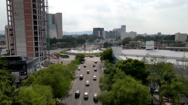 Monumento Glorieta Avenida Vallarta Guadalajara Vista Aerea — Stockvideo