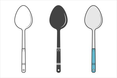 Spoon Vector, Cooking Spoon Silhouette, Restoran Malzemeleri, Mutfak Malzemeleri, Clip Art, Utensil, Siluet, Spoon Illustrasyon