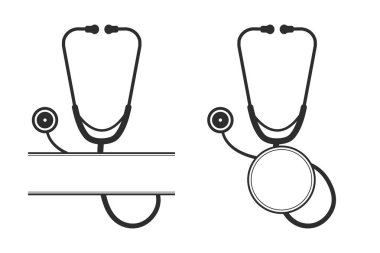 Stetoskop Monogram Vektörü, Tıbbi araçlar Monogram Vektörü, Stetoskop illüstrasyonu, Doktor, Hemşire, Sağlık, İllüstrasyon, Klip Sanatı, Tıbbi İllüstrasyon,