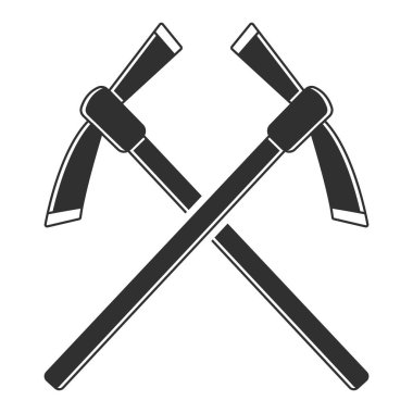 Cross Pick Axe Silhouette, Pick Axe Vector, Worker elements, Labor equipment, Garden tool, Tarım aracı, Orman Macerası
