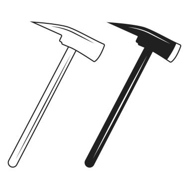 Axe Siluet Vektörü, Pick e Vector, Axe Clipart, Pick Axe Outline, Worker unsurları, İşçi ekipmanları, Bahçe aracı, Tarım aracı