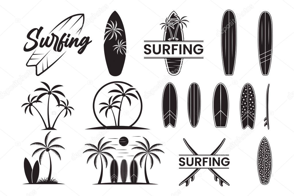 Surfing Vector, Surf Board Illustrations, Surfboard clip art, Surfing, Surf Board, Surfing Silhouette, Silhouette, outline vector, Summer, Summer Elements, Summer holiday, Surging T-Shirt