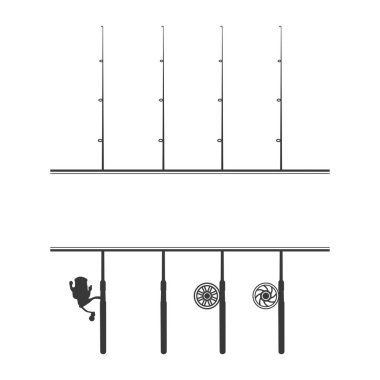 Klasik Balıkçılık Çubuğu Monogram Tasarımı, Balıkçılar için Zarif Balıkçılık Çubuğu Amblemi, Özel Balıkçılık Logosu Monogramı, Klasik Balıkçılık Çubuğu Baş Logosu Logosu, Balıkçılık Gear Temalı Monogram Rozeti, Balıkçılık Enfeksiyonları İçin Antik Tekstil