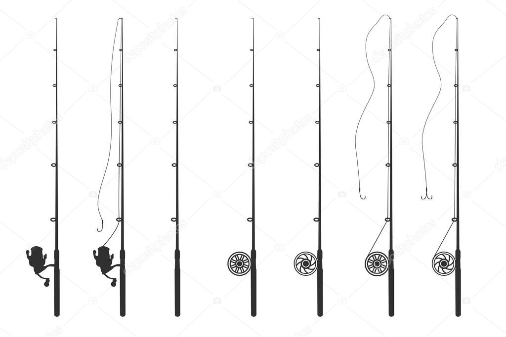 Premium Fishing Rod Vector Illustration, Professional Fishing Rod Graphic, Detailed Fishing Rod Vector Artwork, Elegant Fishing Equipment Vector Graphic, High-Quality Fishing Rod Vector Design, Dynamic Fishing Rod Vector Icon, Vector Illustration