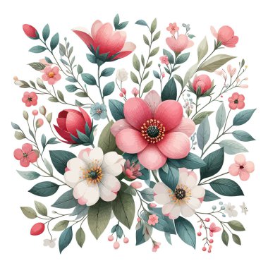 Çiçeksel Süblimleşme İklim Vektörü, Suluboya Çiçek Süsleme Vektörü Tasarımları, Renkli Yaban Çiçekleri Süblimleşme İklimi, Çiçek Vektörü İklim Koleksiyonu, Çiçek Süsleme Grafikleri, EPS Dosyası