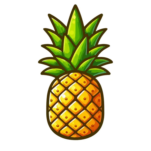 Yaz Tasarımları için Ananas Vektörü, Ananas Vektörü Clipart, Yaz Dekorasyonu için Renkli Ananas Vector Art, Taze Ananas Clipart EPS, Komik Ananas, Sunny Pineapple Vector Art
