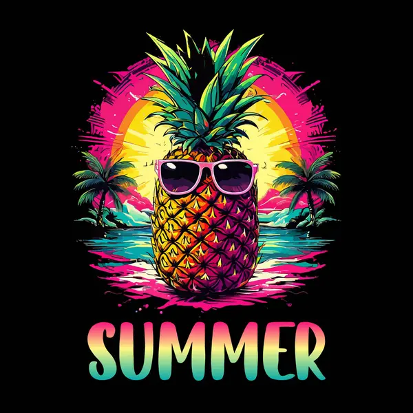 Yaz için ananas illüstrasyonu, Renkli Ananas Vektör Sanatı, Taze Ananas Clipart Vektörü, Ananas Vektörü İllüstrasyonları, Yaz Grafikleri, Yaz Vector, Yaz Tipografisi, Yaz Meyve İllüstrasyonu