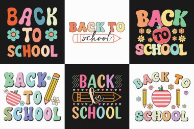 Harika Okula Dönüş Tipografi Tasarım Paketi, Yaratıcı Okula Dönüş Mektubu, Okula Dönüş Mektubu Sanatı, Renkli Harf Tasarımları, Oyuncu Harika Mektuplar