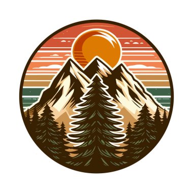 Çam ağaçlı Dağ Macerası Vektörü, Çam Ağacı Açık Maceraları için Dağ Vektörü Çam Ağaçları Vektörü, Dağ ve Çam Ağacı Resimleri, Yürüyüş Vektörü