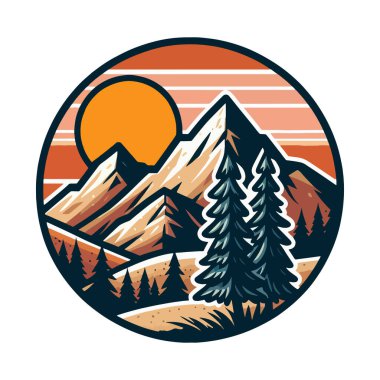 Çam ağaçlı Dağ Macerası Vektörü, Çam Ağacı Açık Maceraları için Dağ Vektörü Çam Ağaçları Vektörü, Dağ ve Çam Ağacı Resimleri, Yürüyüş Vektörü