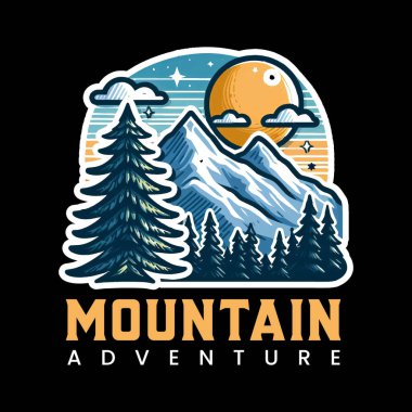 Çam ağaçlı Dağ Macerası Vektörü, Çam Ağacı Açık Maceraları için Dağ Vektörü Çam Ağaçları Vektörü, Dağ ve Çam Ağacı Resimleri, Yürüyüş Vektörü