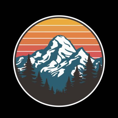 Çam ağaçlı Dağ Macerası Vektörü, Çam Ağacı Açık Maceraları için Dağ Vektörü Çam Ağaçları Vektörü, Dağ ve Çam Ağacı Resimleri, Yürüyüş Vektörü