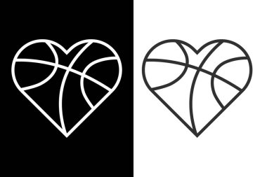 Basketbol Love Vector, Sports, Basketball Heart Shape, vektör, Basketball ball ball ball, Sports siluet, Heart design, Love of Basketball, Love of Romance, Basketball logo, Game vector