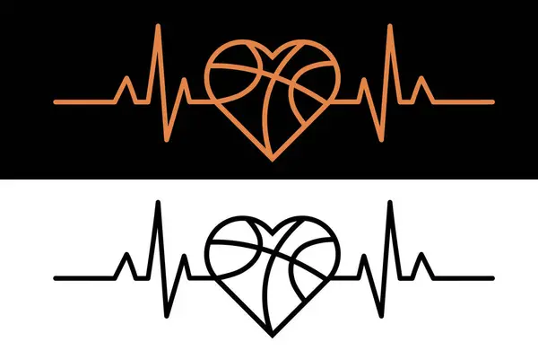 Basketbol Pulse, Heart Beat, Basketball Lover, Vector, Basketball Love Vector, vektör, Basketball ball ball ball, racket, siluet, Sports silhouette