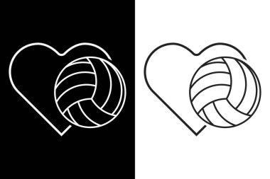 Kalp Şekli Vektör, Spor, Voleybol, Voleybol, Voleybol, Voleybol, Silüet, Kalp Tasarımı, Voleybol Aşkı, Romantizm