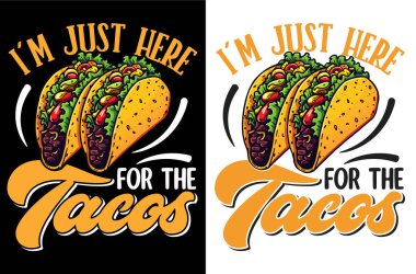 Tacos Typography Design For Food Lover, Food Typography Design, Taco T-shirt Design, EPS