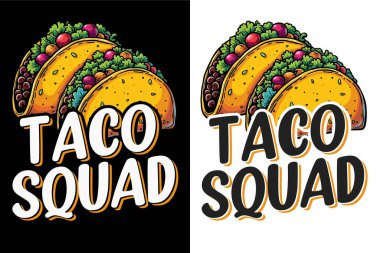 Tacos Typography Design For Food Lover, Food Typography Design, Taco T-shirt Design, EPS clipart