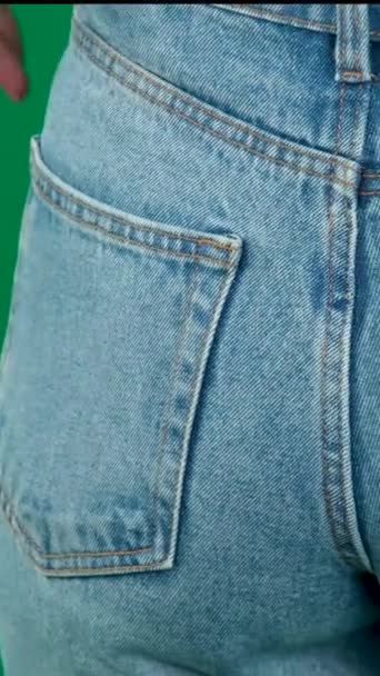 Female Hand Climbs Pocket Jeans Ass High Quality Fullhd Footage — Video