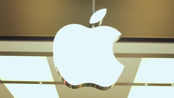 Logo Apple Company Vidrio High Rise Solo Editorial Vancouver Canadá — Vídeos de Stock