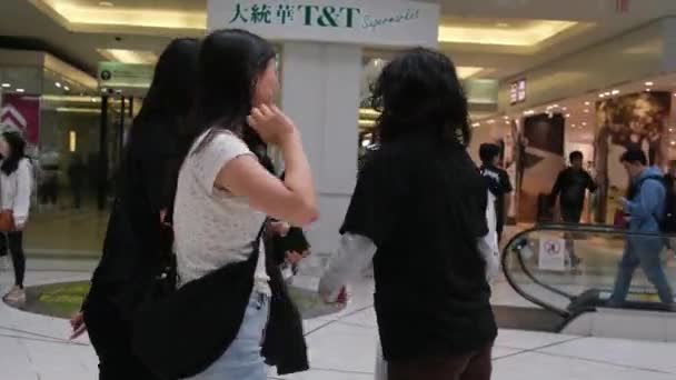 Büyük Şehirlerdeki Asya Gıda Mağazaları Çin Yemekleri Japon Işaretleri Bej — Stok video