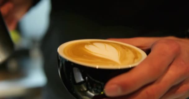 Крупным Планом Медленное Движение Запекания Жареного Кофе Кофеварки Снято High — стоковое видео
