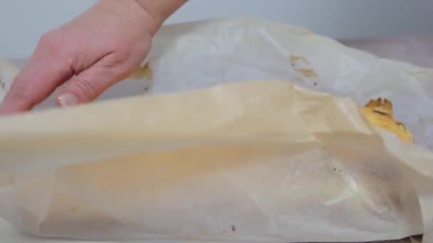Chocolate Cheesecake Plate Macroshot High Quality Footage — Stock Video