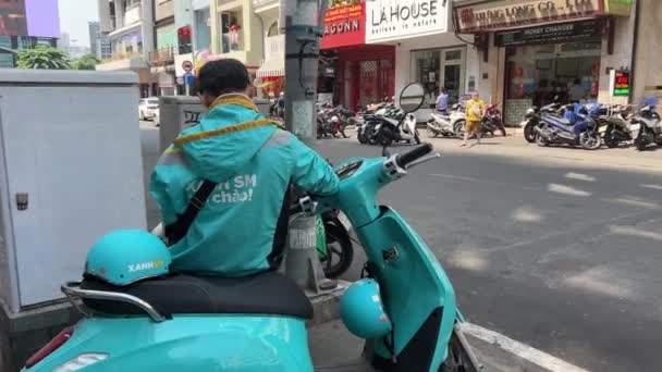 Chi Minh City Straat Mensen Van Onherkenbaarheid Maskers Leven Stad — Stockvideo