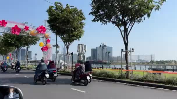 Straßenmenschen Von Chi Minh Stadt Bis Zur Unkenntlichkeit Maskiert Leben — Stockvideo