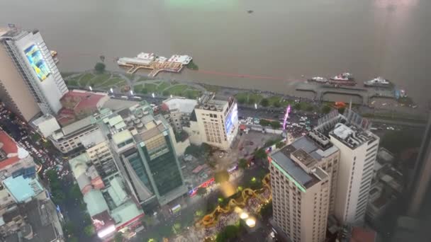 Widok Lotu Ptaka Miasta Chi Minh Wietnamie Centralna Ulica Chi — Wideo stockowe
