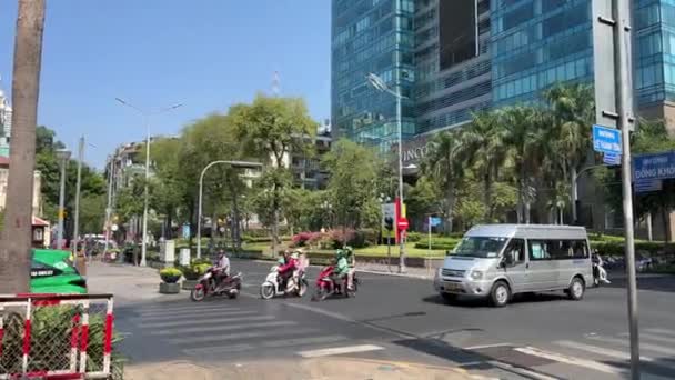 Chi Minh Ville Les Gens Rue Méconnaissabilité Dans Les Masques — Video