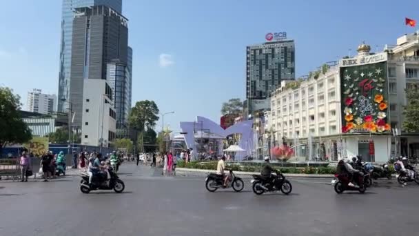 Chi Minh City Ανθρώπους Του Δρόμου Αγνώριστη Μάσκες Ζωής Στην — Αρχείο Βίντεο
