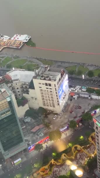 Widok Lotu Ptaka Miasta Chi Minh Wietnamie Centralna Ulica Chi — Wideo stockowe