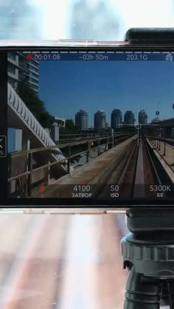 Vancouver City Lions Gate Köprüsü Trafiği Dağlar Park Yaz Günü — Stok video