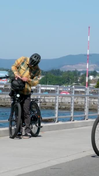 Viața Reală Insula Vancouver Din Canada Capitala Victoria Cicliștilor Columbia — Videoclip de stoc