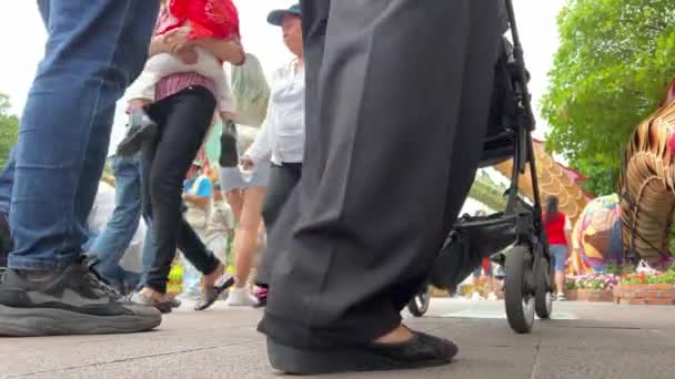 Celebrazione Vietnam Una Grande Città Gente Famiglia Che Cammina Strada — Video Stock