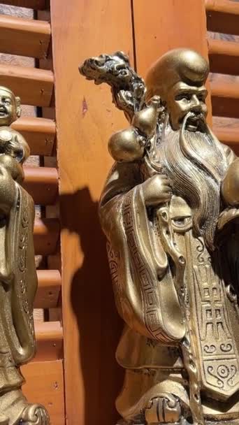 Estatuetas Bronze Anciãos Vietnã Imagens Alta Qualidade — Vídeo de Stock