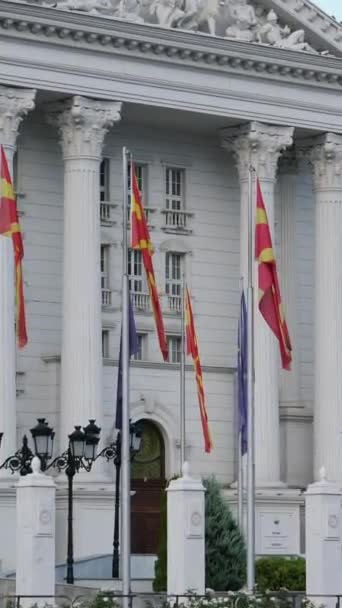 Północna Macedonia Stolica Macedonii Skopje Miasto Atrakcji Budynków Centrum Podróży — Wideo stockowe