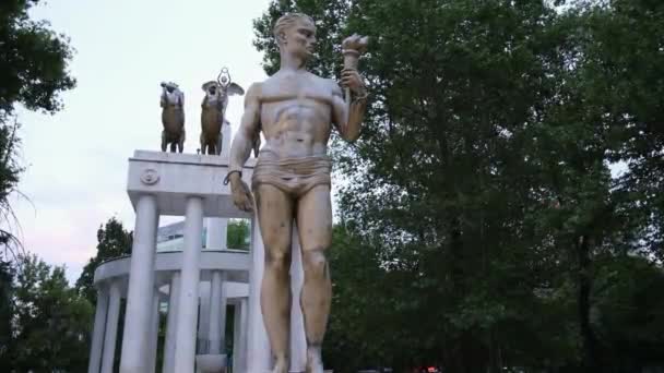 Macedónia Bukott Hőseinek Emlékműve Zena Park Szkopje Észak Macedónia Valós — Stock videók