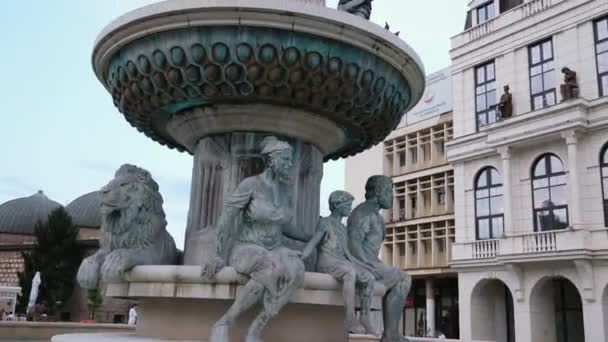 Nordmakedonien Hauptstadt Von Mazedonien Skopje Stadt Sehenswürdigkeiten Gebäude Zentrum Der — Stockvideo