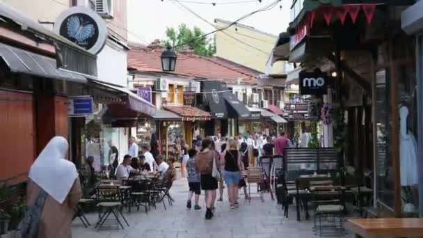 Macedonia Del Nord Capitale Della Macedonia Skopje Città Attrazioni Edifici — Video Stock