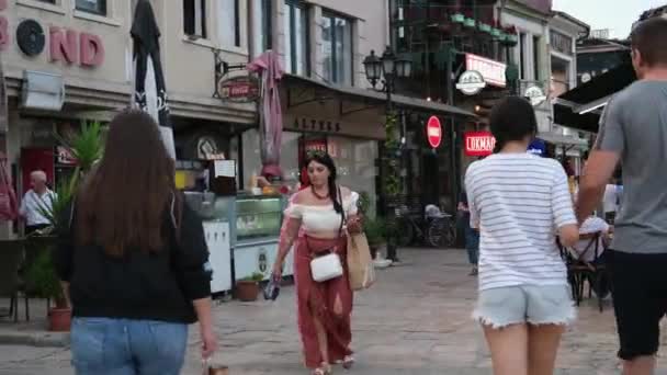 Noord Macedonië Hoofdstad Van Macedonië Skopje Stad Attracties Gebouwen Het — Stockvideo