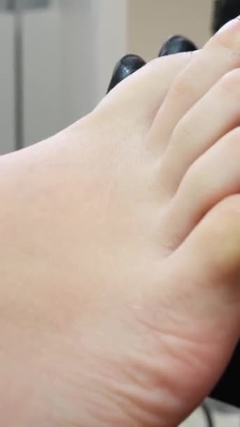 Kompleksowe Leczenie Pedicure Podiatrii Dla Zdrowia Estetyki Piękna Stóp Paznokci — Wideo stockowe
