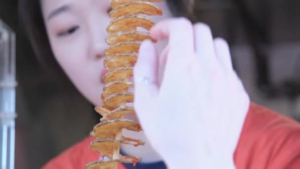 День Суррея Канади Смажена Картопля Паличці Соняшниковій Олії Сім Люди — стокове відео
