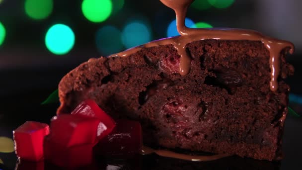 Çikolatalı Kremalı Pasta Bana Çok Lezzetli Görünüyor Yüksek Kalite Fotoğraf — Stok video