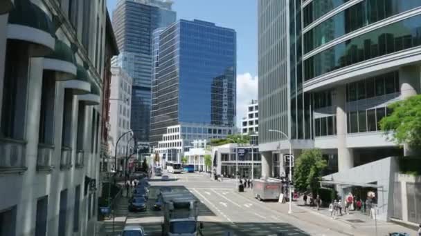 Vancouver Kanada 2023 Stadtleben Sommersonniger Tag Hochwertiges Filmmaterial — Stockvideo