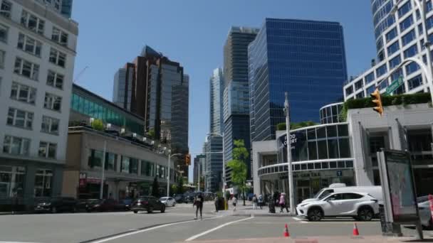 Vancouver Kanada 2023 Stadtleben Sommersonniger Tag Hochwertiges Filmmaterial — Stockvideo