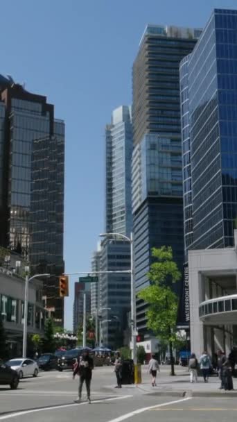 Vancouver Kanada 2023 Stadtleben Sommersonniger Tag Vertikales Video Hochwertiges Fullhd — Stockvideo