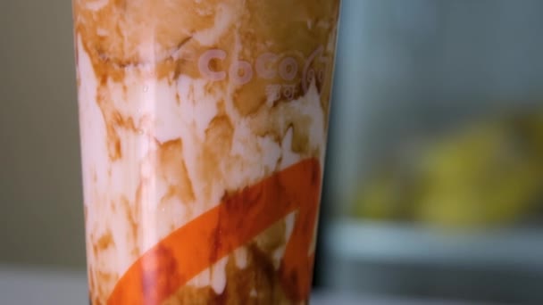Tillagning Bubble Tea Dryck Gjord Brunt Socker Från Coco Vancouver — Stockvideo