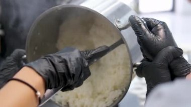 Yemek tarifi, adım adım suşi tempura. Yüksek kalite 4k görüntü